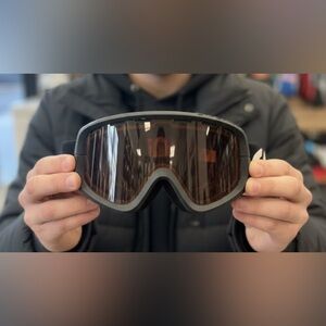 Black Ski Goggles with Brown Lens